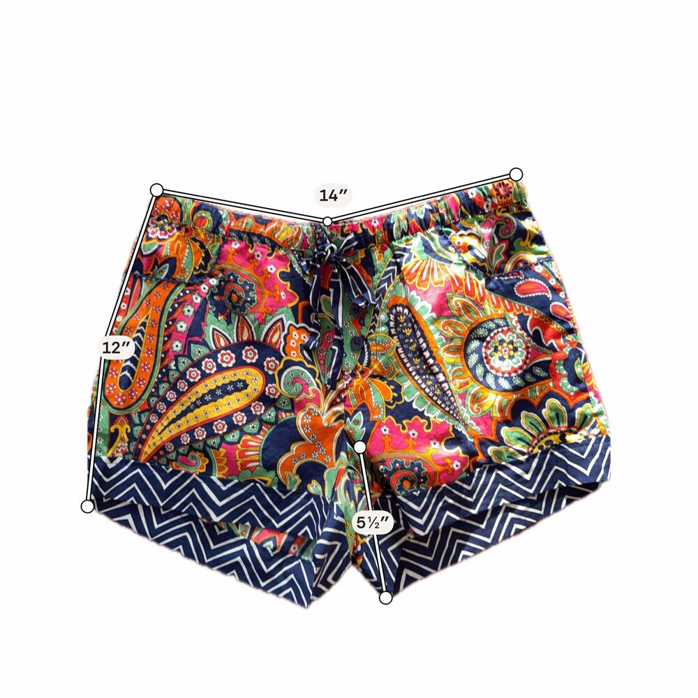 Vera Bradley 100% Cotton Pajama Shorts EUC paisley print S - Picture 2 of 4